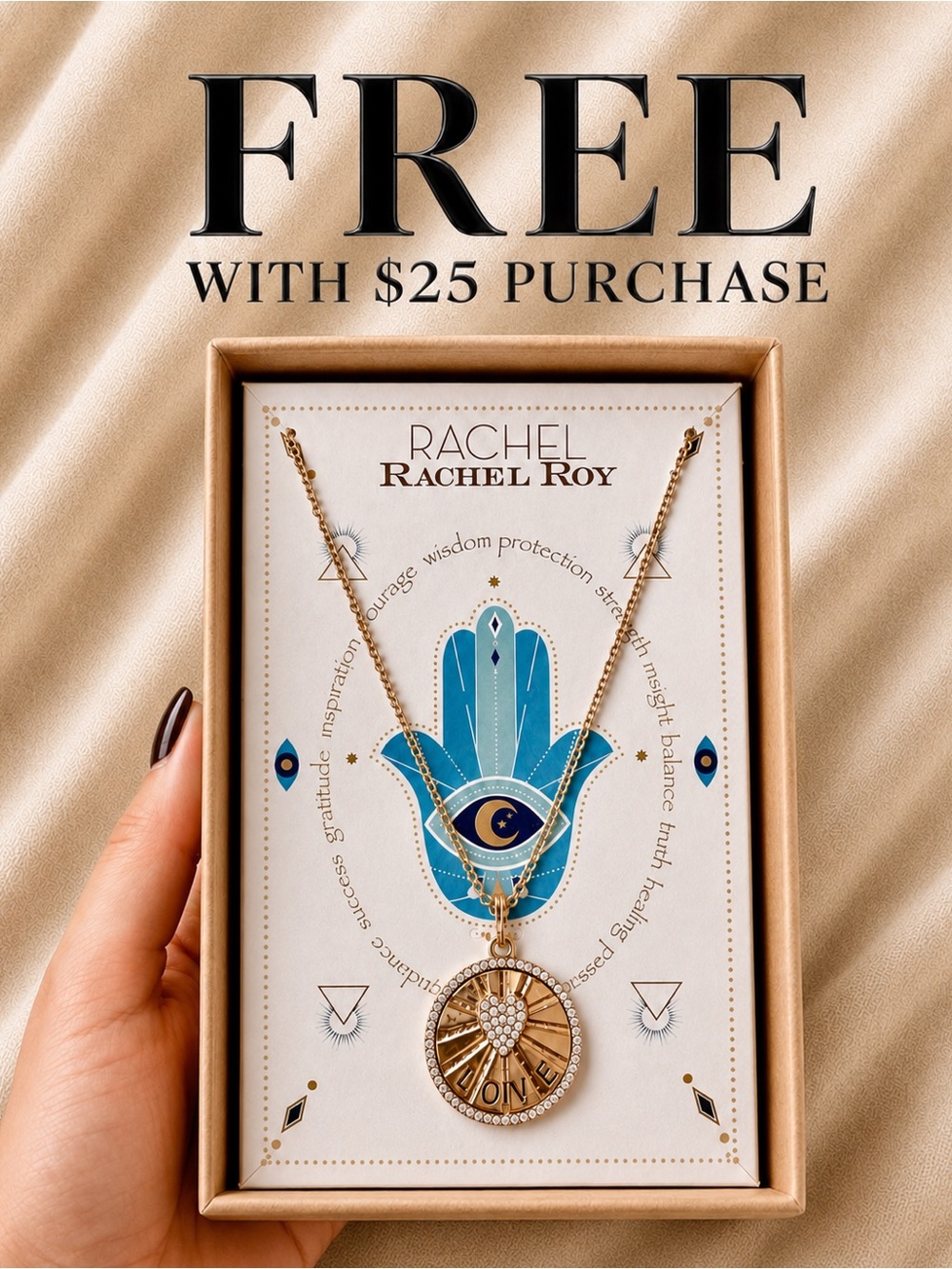 RACHEL Rachel Roy Gold-Tone Sunburst Coin Pendant Necklace with Crystal Accents